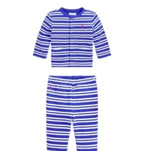 Ralph Lauren Baby Boys Reversible Cotton Interlock Cardigan and Pants Set 12M